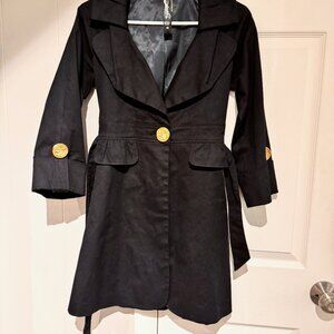 Black Lightweight Pea Coat